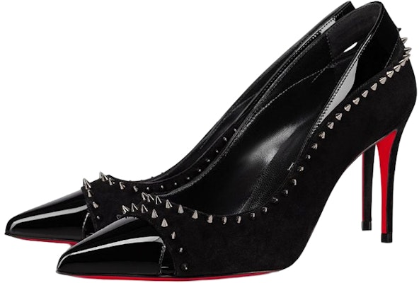 (Women) Christian Louboutin Patent Mini Spikes Stiletto 'Black' 1230255B439 Order (Women) Christian Louboutin Patent Mini Spikes Stiletto 'Black' 1230255B439