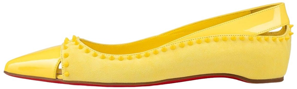 (W) 克里斯提·鲁布托 黄色漆皮尖头乐福鞋 1230257Y298 Buy (W) 克里斯提·鲁布托 黄色漆皮尖头乐福鞋 1230257Y298