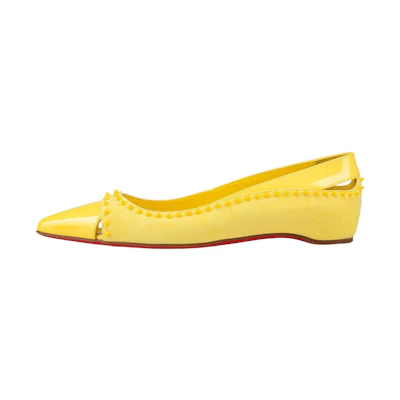 (W) Christian Louboutin Patent Slip-On Pointed Toe 'Yellow'