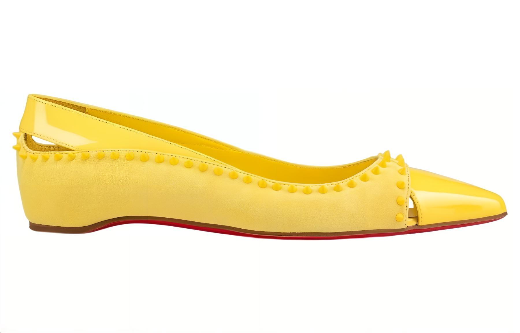 Order (W) (女性用) クリスチャン・ルブタン パテント スリッポン ポインテッドトゥ 'イエロー' 1230257Y298 1230257Y298