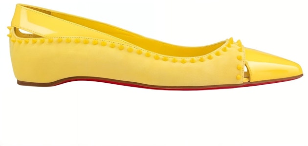 (W) 克里斯提·鲁布托 黄色漆皮尖头乐福鞋 1230257Y298 Order (W) 克里斯提·鲁布托 黄色漆皮尖头乐福鞋 1230257Y298