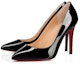Lookbook (W) Christian Louboutin Pigalle 100mm Kasut Tumit Hitam Kulit Kilat 3080680BK01