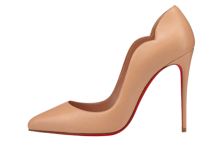 (Women) Christian Louboutin Pigalle Leather Pointed Toe Stiletto 10cm 'Nude' 3200380N286