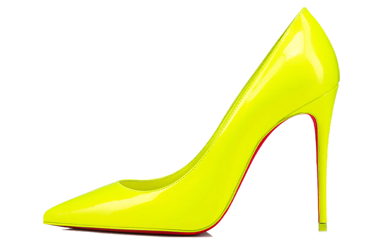 (Women) Christian Louboutin Pigalle Patent Pointed-Toe Slip-On Stiletto 'Yellow' 1231101Y324