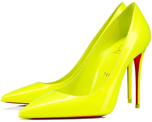 (W) Christian Louboutin Pigalle Patent Tumit Tinggi Slip-On Runcing 'Kuning' 1231101Y324 Order (W) Christian Louboutin Pigalle Patent Tumit Tinggi Slip-On Runcing 'Kuning' 1231101Y324