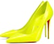 Lookbook (W) Christian Louboutin Pigalle Patent Tumit Tinggi Slip-On Runcing 'Kuning' 1231101Y324