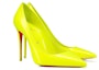 Shop (W) Christian Louboutin Pigalle Patent Tumit Tinggi Slip-On Runcing 'Kuning' 1231101Y324