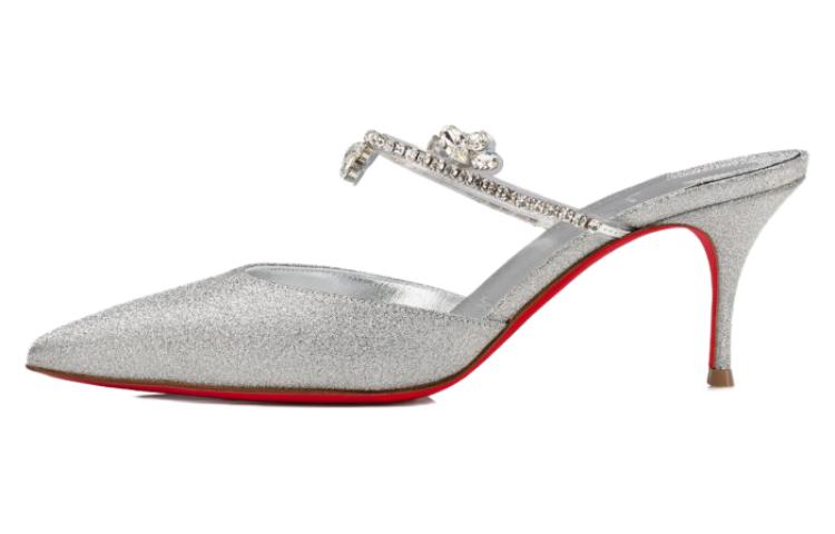 (Women) Christian Louboutin Pointed-Toe Buckle Stiletto 7cm 'Silver' 3220979S211