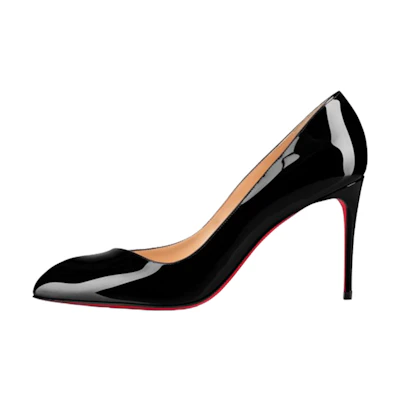 (W) Christian Louboutin Pointed-Toe Patent High Heels 'Black Fashion'