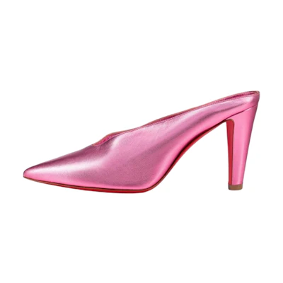 (W) Christian Louboutin Pointed-Toe Sandal 'Pink Leather'