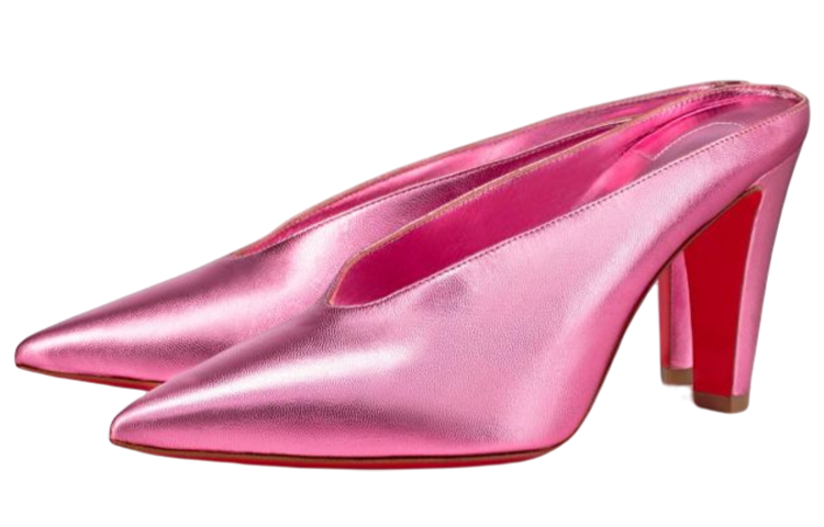 Order (W) 크리스찬 루부탱 핑크 가죽 포인티드토 샌들 1220807P681