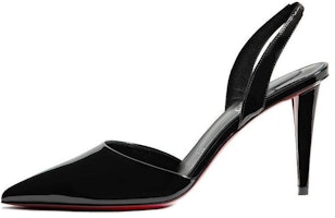 (Women) Christian Louboutin Pointed-Toe Slip-On Stiletto 'Black Calfskin' 3220414B439 (Women) Christian Louboutin Pointed-Toe Slip-On Stiletto 'Black Calfskin' 3220414B439