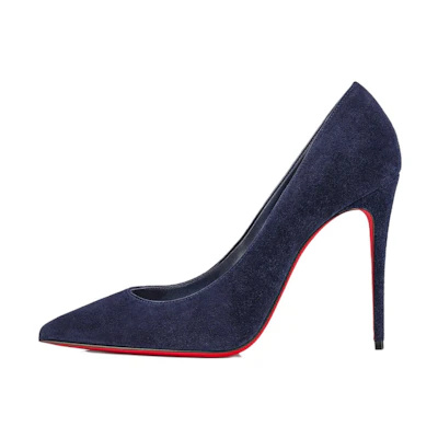 (W) Christian Louboutin Pointed-Toe Slip-On Stiletto 'Blue'