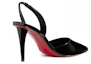 Shop (Women) Christian Louboutin Pointed-Toe Slip-On Stiletto 'Black Calfskin' 3220414B439