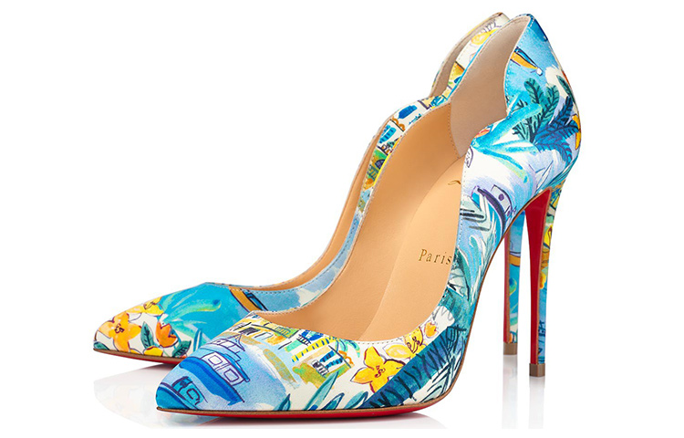 (W) Christian Louboutin Pointed Toe High Heels 'Blue' 'Summer Ocean Pattern' 圖 3