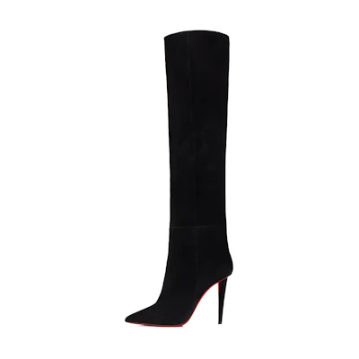 (W) Christian Louboutin Pointed Toe Stiletto High Boots 'Black' 10cm