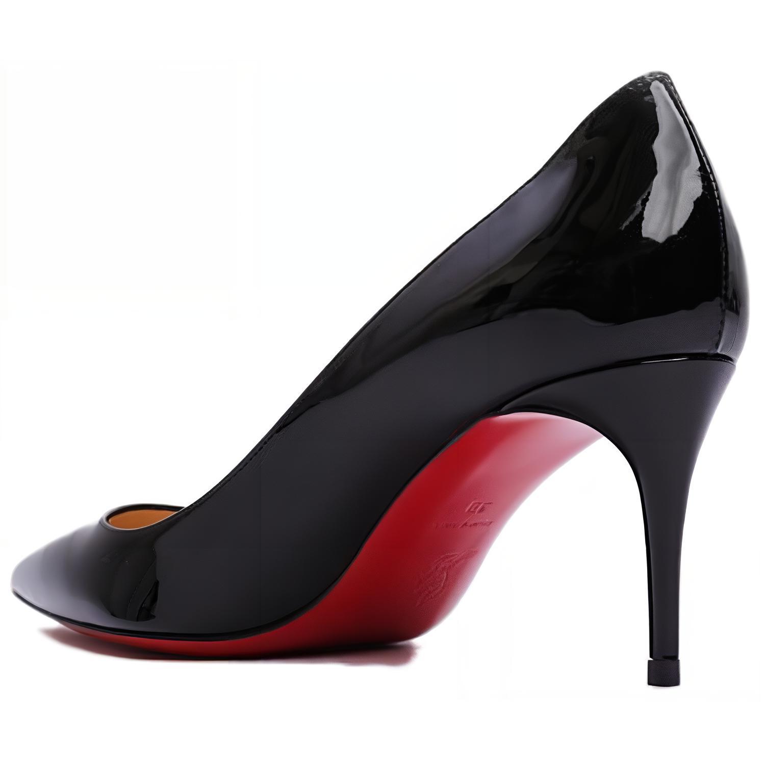 Shop (W) Christian Louboutin Tumit Tinggi Runcing 'Hitam Coklat Merah' 3191451BK01