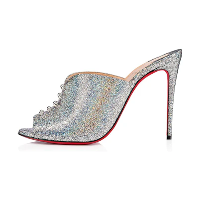 (W) Christian Louboutin Predumule 'Silver'