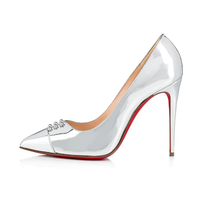 (W) Christian Louboutin Predupump 'Silver'