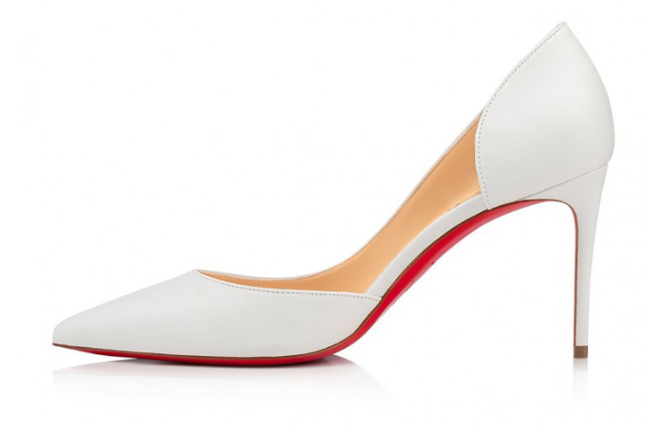(Women) Christian Louboutin Pump 'White Leather Pointed Toe' 1210648W222