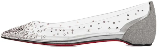(Women) Christian Louboutin PVC Flat Pointed Slip-On 'Transparent' 1220711S281 (Women) Christian Louboutin PVC Flat Pointed Slip-On 'Transparent' 1220711S281