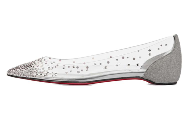 (Women) Christian Louboutin PVC Flat Pointed Slip-On 'Transparent' 1220711S281