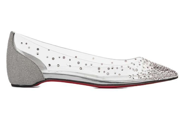 Order (Women) Christian Louboutin PVC Flat Pointed Slip-On 'Transparent' 1220711S281