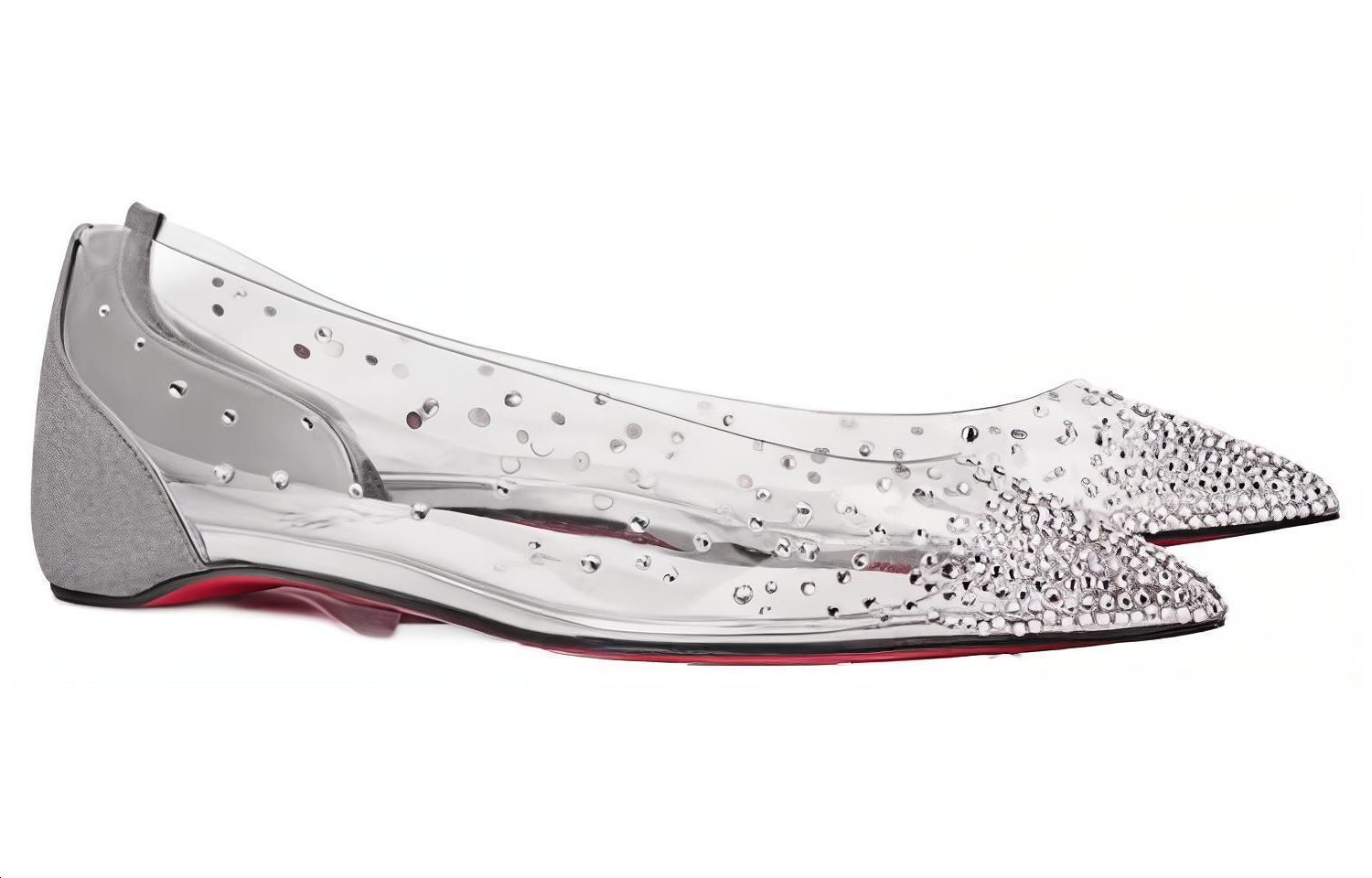 Shop (Women) Christian Louboutin PVC Flat Pointed Slip-On 'Transparent' 1220711S281