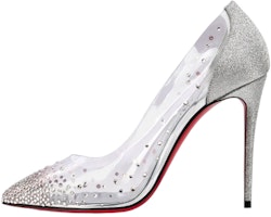 (Women) Christian Louboutin PVC Silver 'Crystal Embellished Stiletto' 3220598S281 (Women) Christian Louboutin PVC Silver 'Crystal Embellished Stiletto' 3220598S281