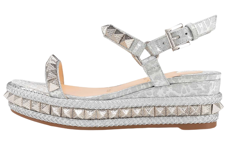 (W) Christian Louboutin Pyraclou 'Silver'