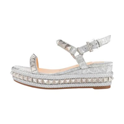 (W) Christian Louboutin Pyraclou 'Silver'