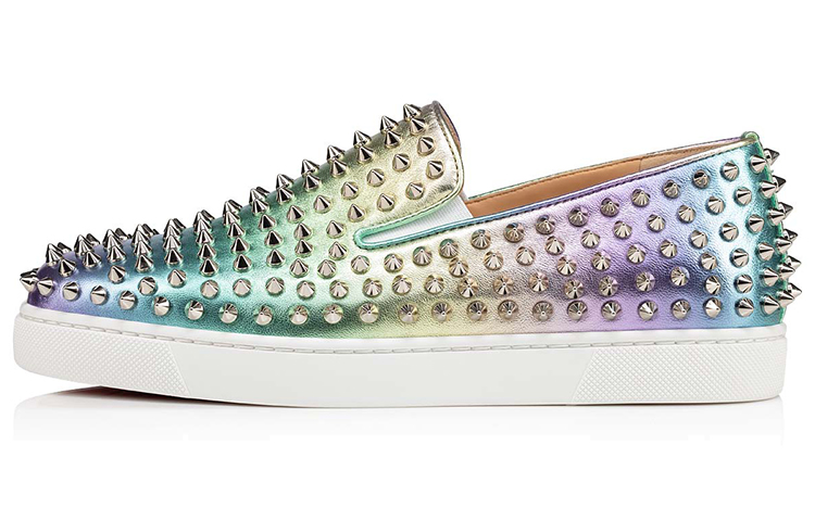 (W) Christian Louboutin Roller Boat 'Silver'