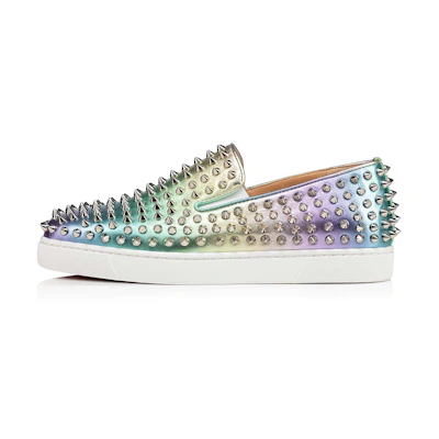 (W) Christian Louboutin Roller Boat 'Silver'