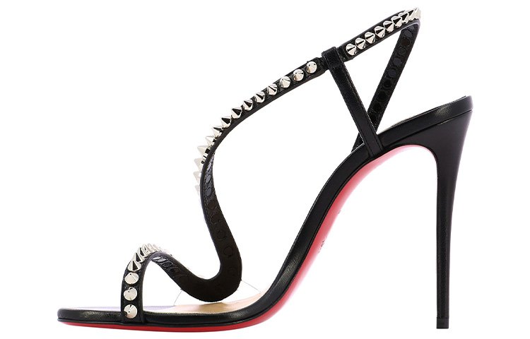 (W) Christian Louboutin Rosalie Spikes 100 'Black Fashion Sandal'