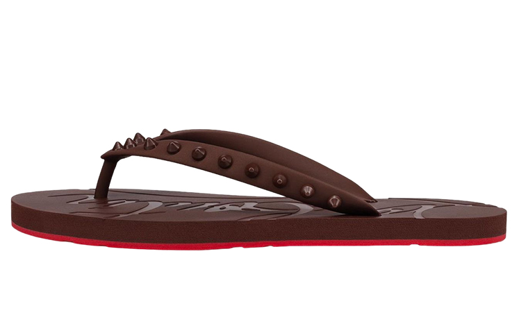 (W) Christian Louboutin Rubber Slide 'Brown'