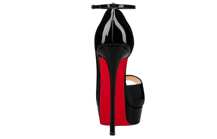 Lookbook (W) Christian Louboutin Sandal 'Kulit Hitam Mengkilap dengan Gesper Logam' 1210749BK01