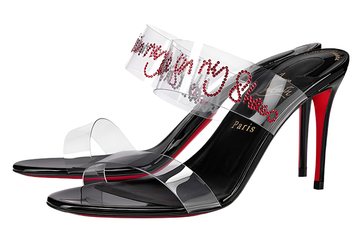 (W) Christian Louboutin Sandal 'Black Red Crystal'