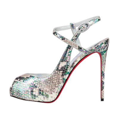 (W) Christian Louboutin Sandal 'Silver Print Leather'