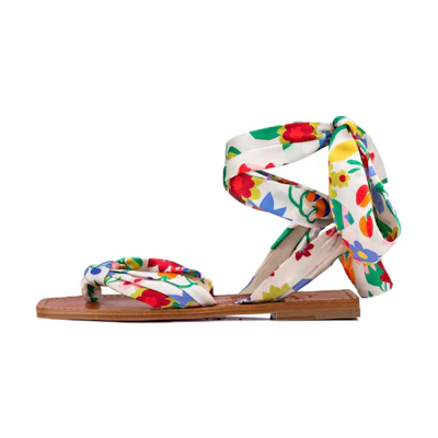 (W) Christian Louboutin Sandals 'White Floral Satin'
