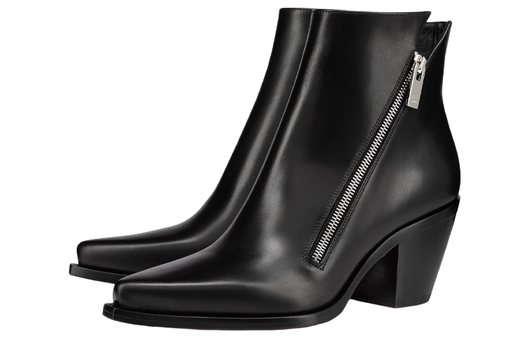 (W) Christian Louboutin Santiazip 'Black Side-Zip Pointed-Toe Ankle Boot' 圖 2