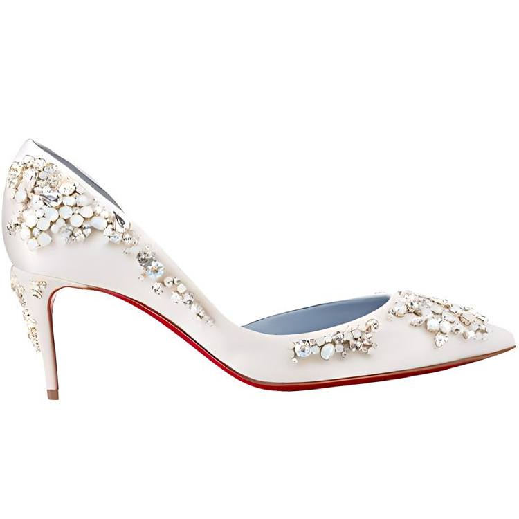 (W) Christian Louboutin Satin High Heels 'White' 圖 2