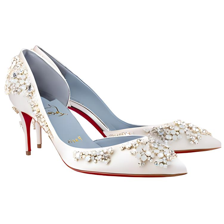 (W) Christian Louboutin Satin High Heels 'White' 圖 4