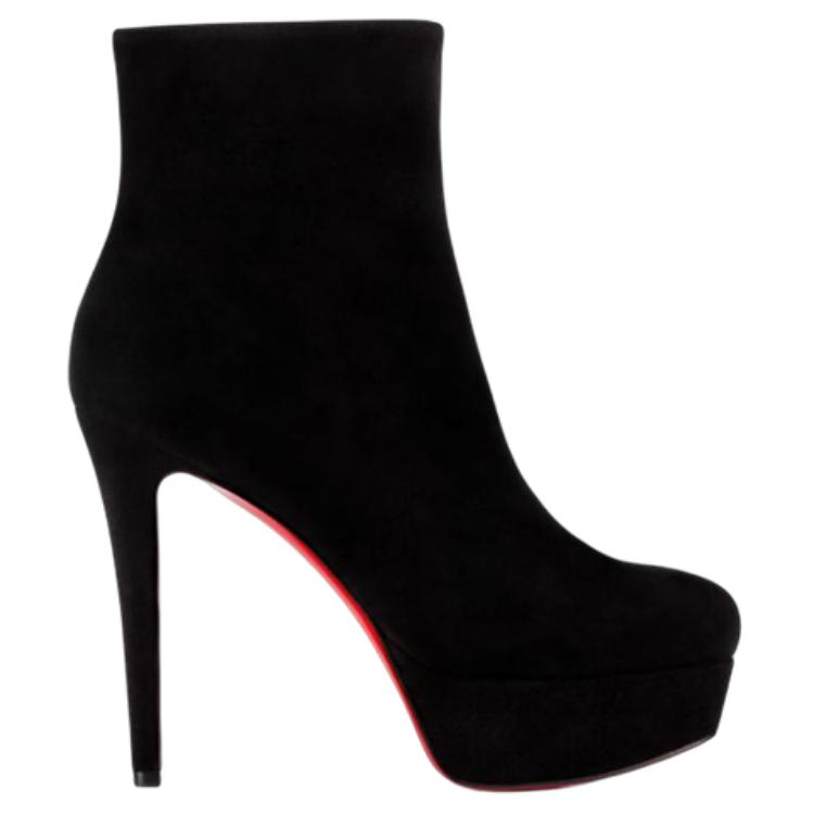(W) Christian Louboutin Short Boot 'Velvet Black Leather' 圖 2
