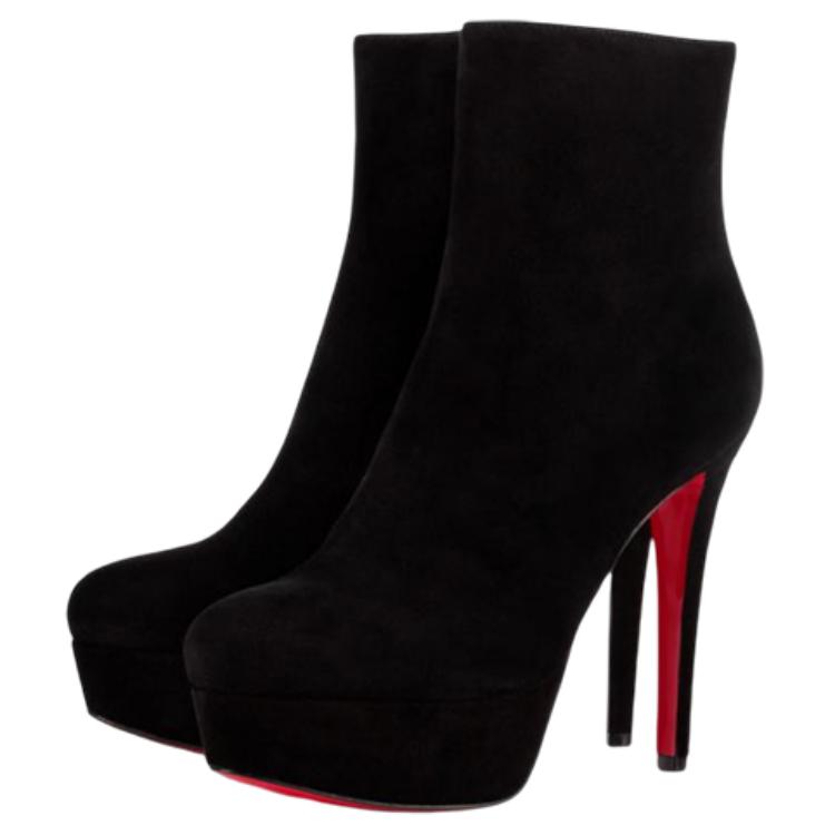 (W) Christian Louboutin Short Boot 'Velvet Black Leather' 圖 3