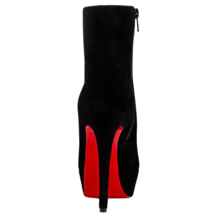 (W) Christian Louboutin Short Boot 'Velvet Black Leather' 圖 4