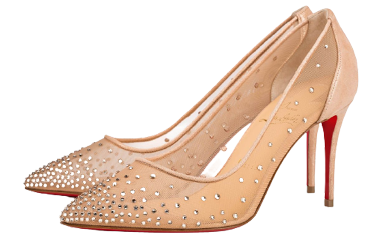 (W) Christian Louboutin Silk Satin High Heel 'Nude' 圖 3