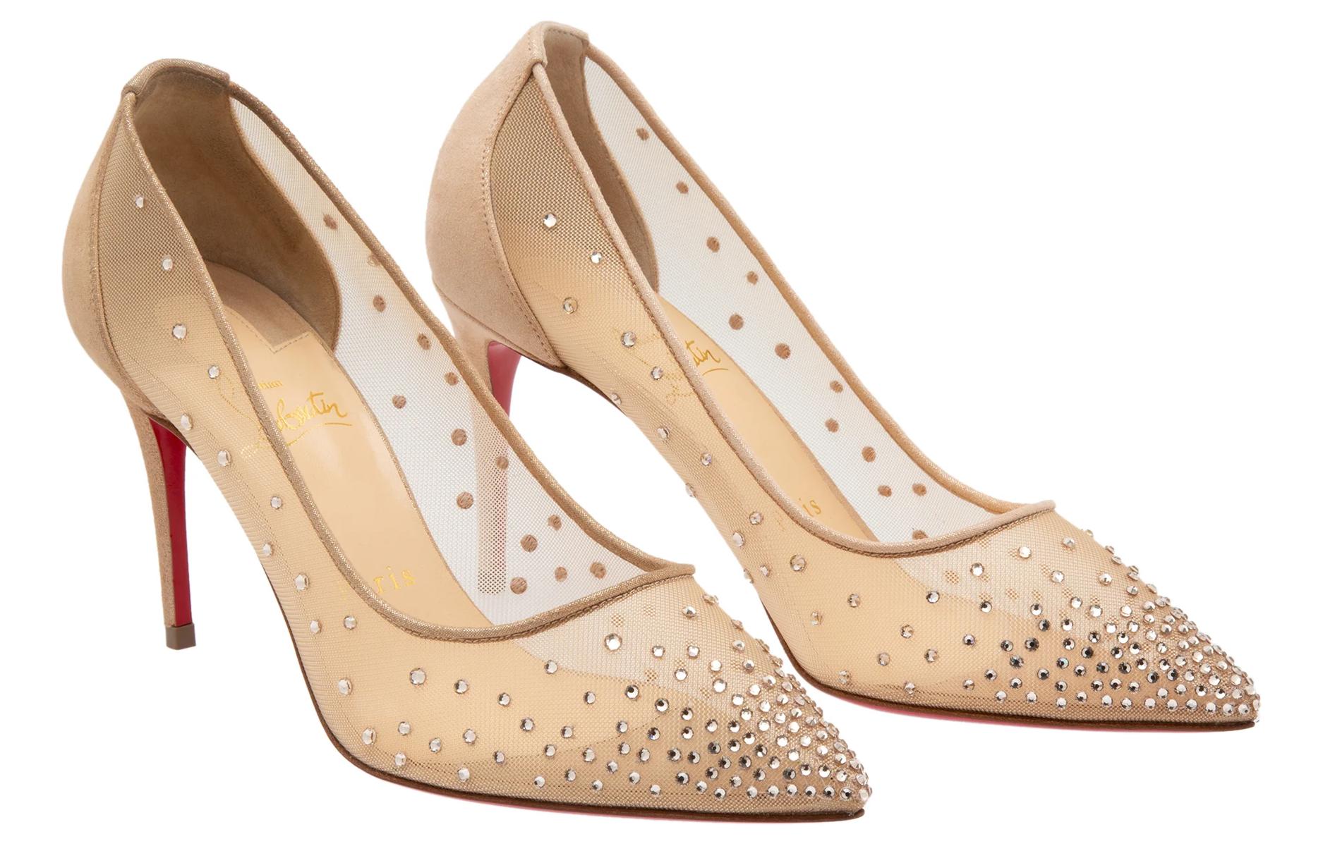 (W) Christian Louboutin Silk Satin High Heel 'Nude' 圖 4