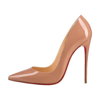 (W) Christian Louboutin So Kate 120mm Pump Nude Patent Leather