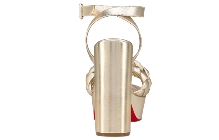 (W) Christian Louboutin Soft Padded Leather Sandals 'Gold' 圖 3