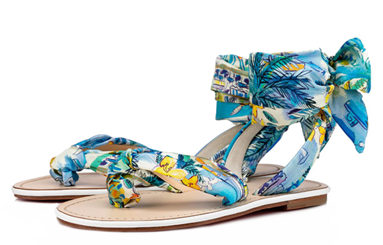 (W) Christian Louboutin Spetsos Flat 'Multicolor Strappy Print' 圖 2